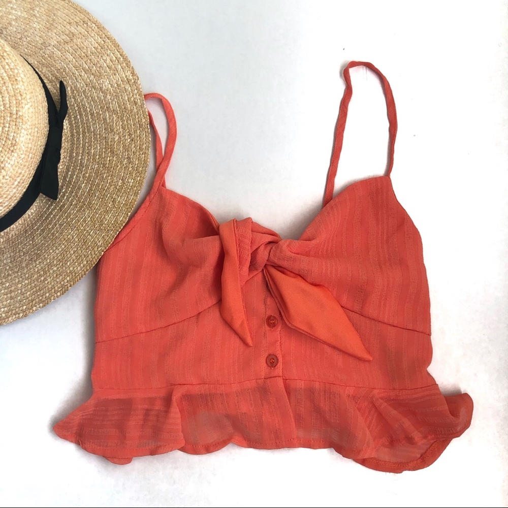 Windsor orange cropped cami tie top size small